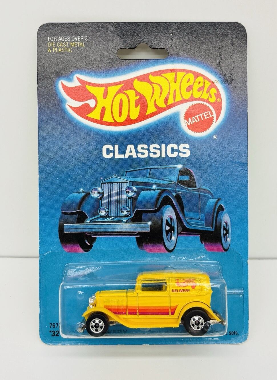 Hot Wheels Classics '32 Ford Delivery Yellow 7672 Vtg 1988 w/ Protector